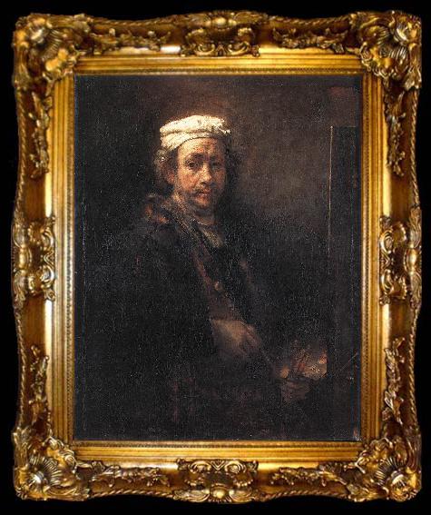 framed  REMBRANDT Harmenszoon van Rijn Portrait of the Artist at His Easel gu, ta009-2